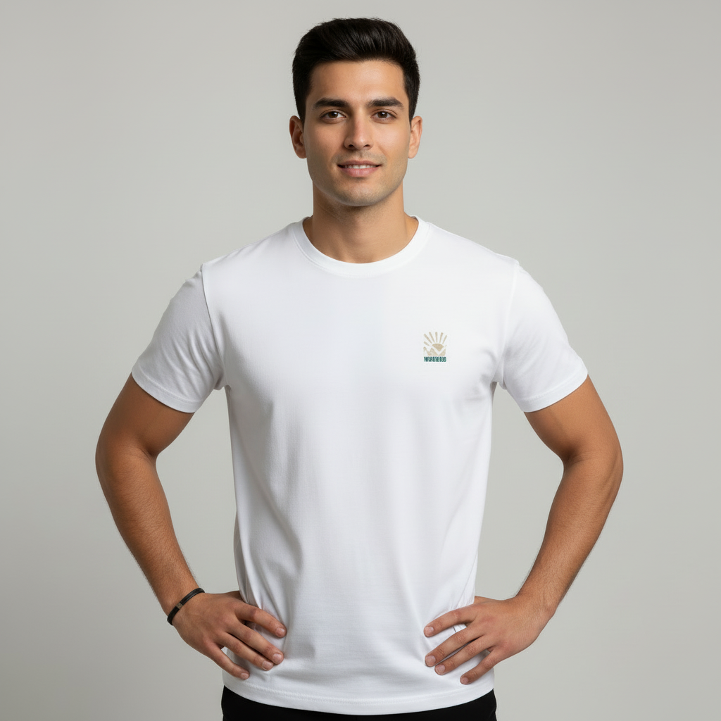 Mountain Reflection Graphic White Tee for Him | Fadrita Wear