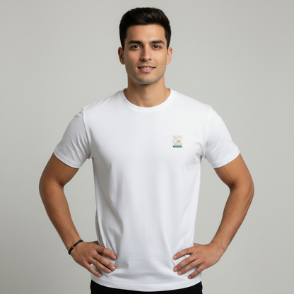 Mountain Reflection Graphic White Tee for Him | Fadrita Wear