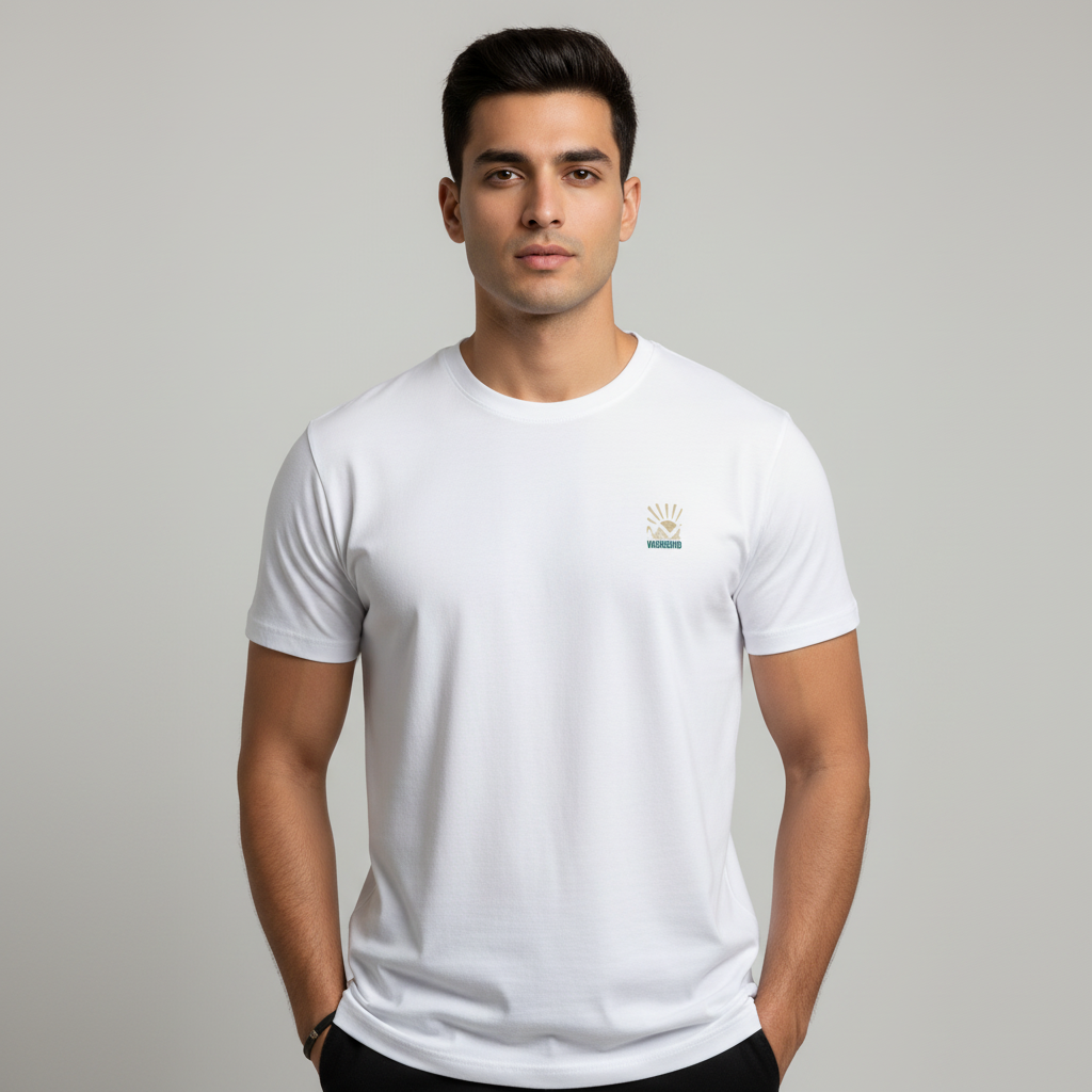 Mountain Reflection Graphic White Tee for Him | Fadrita Wear