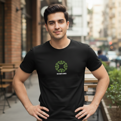 Perspective Graphic Black Tee for Him | Fadrita Wear