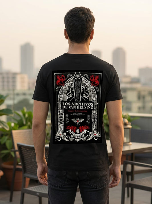 Gothic Archive Graphic Black Tee for Him | Fadrita Wear