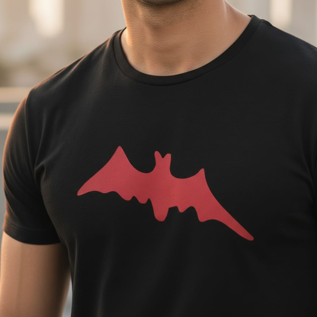 Minimal Wing Graphic Black Tee for Him | Fadrita Wear
