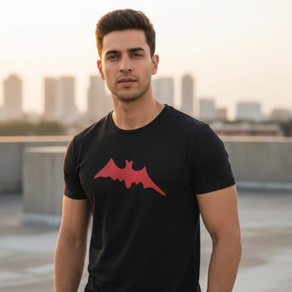 Minimal Wing Graphic Black Tee for Him | Fadrita Wear