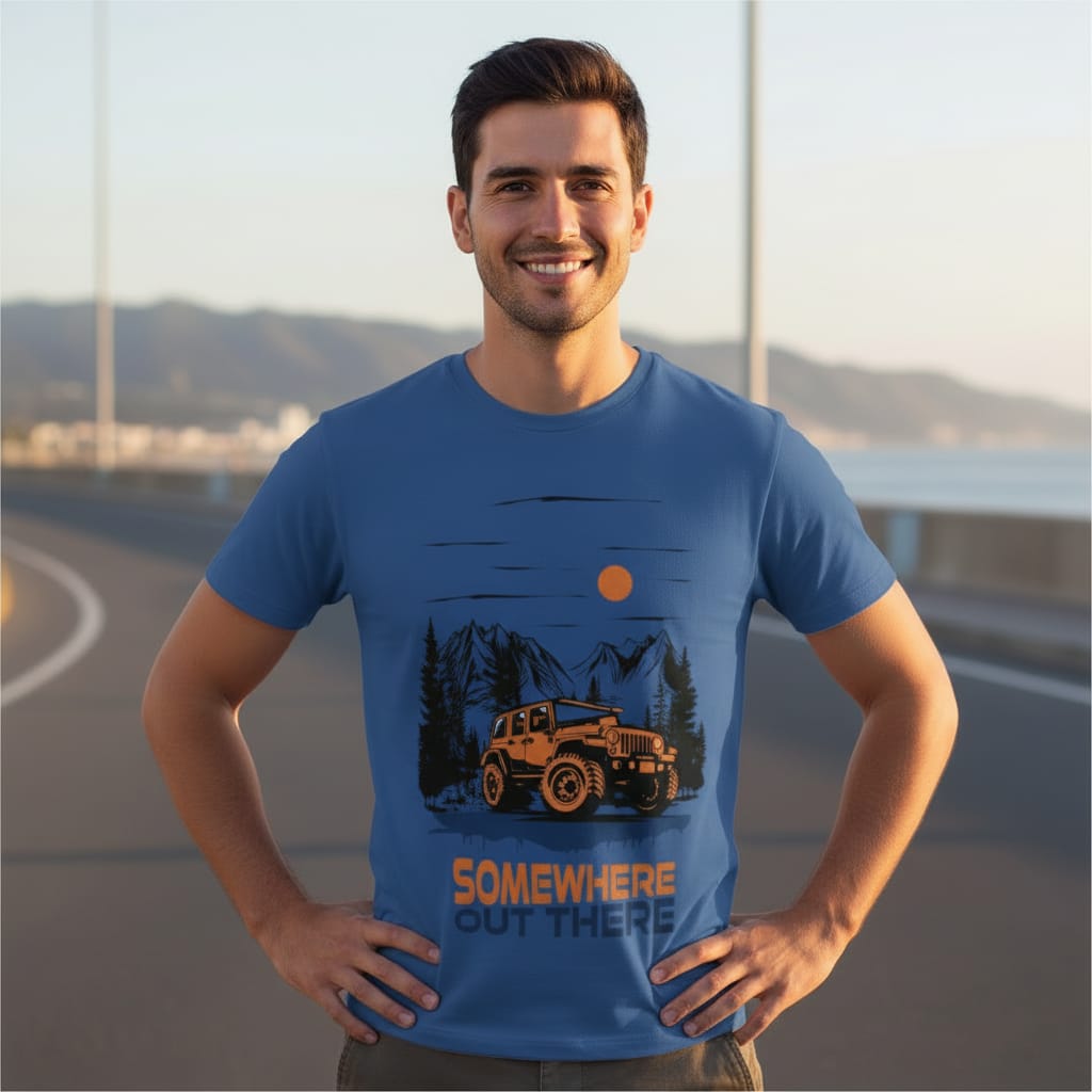 Adventure Graphic Blue Tee for Him | Fadrita Wear