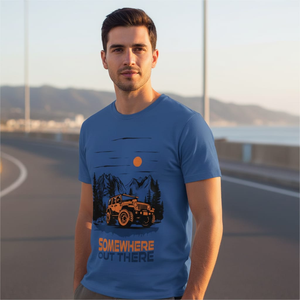 Adventure Graphic Blue Tee for Him | Fadrita Wear