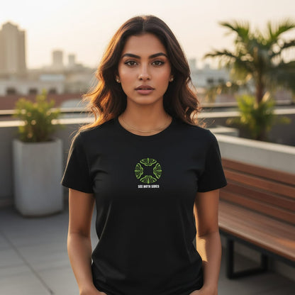 Perspective Graphic Black Tee for Her| Fadrita Wear